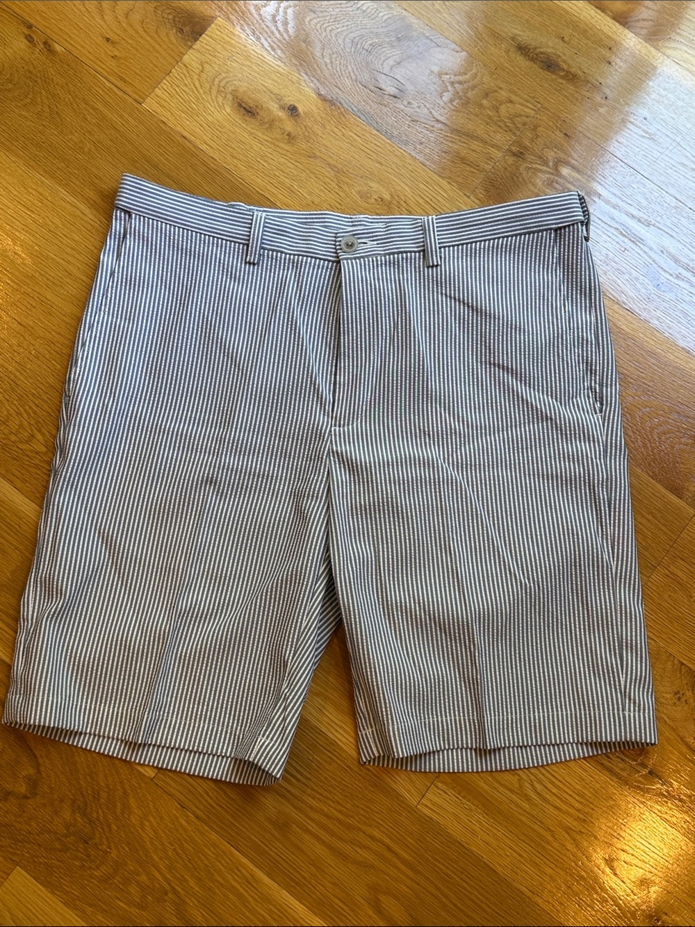 Men's Seersucker Stripe Shorts - Blue/White Haggar 36